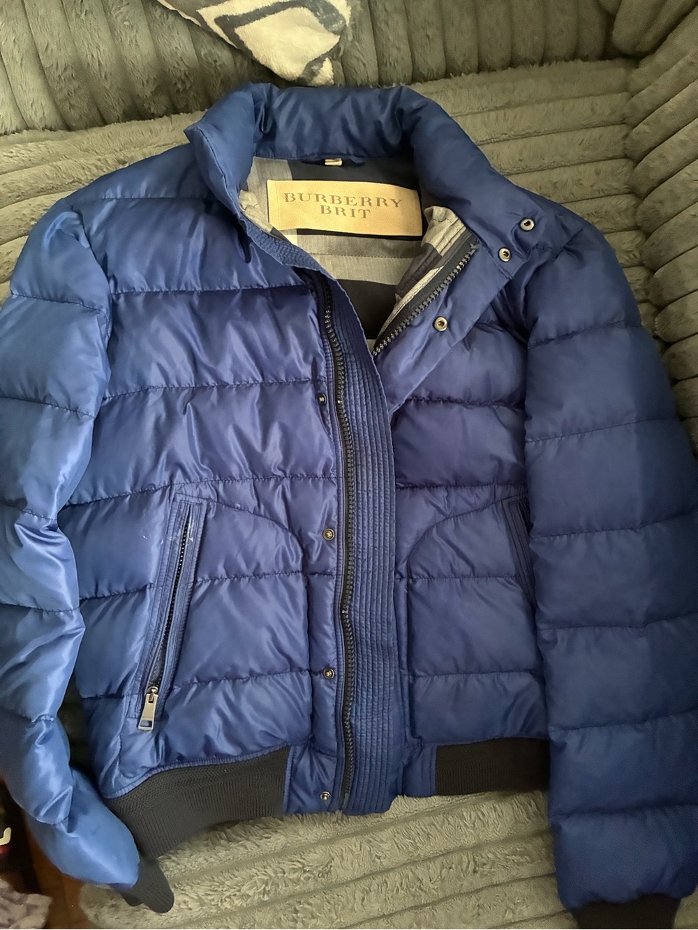 Burberry Brit Men's Blue Quilted Puffer Jacket